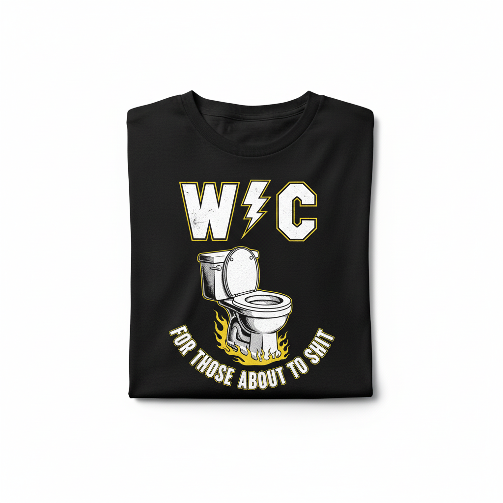 Camiseta WC doblada vista desde arriba